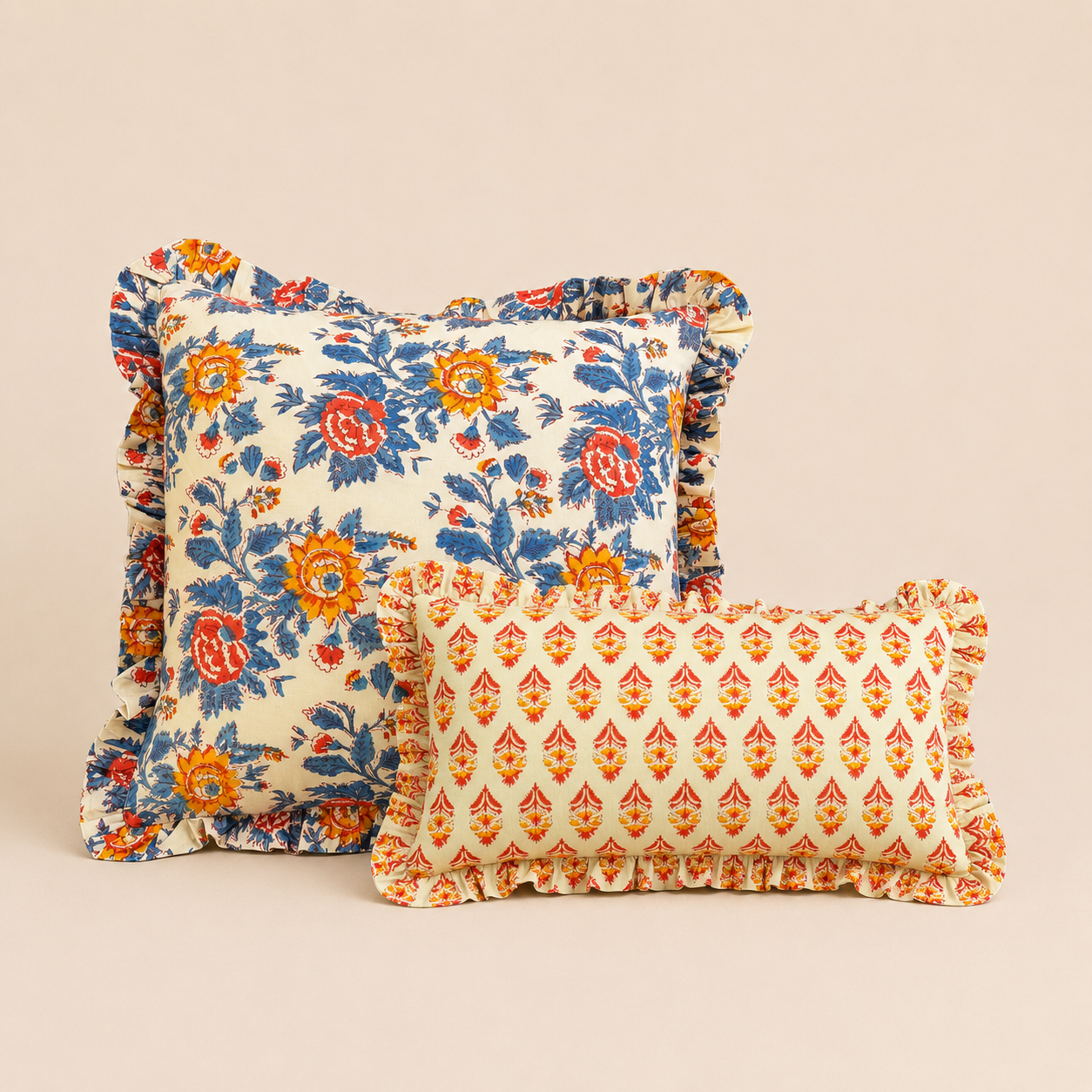 Blue Marigold Square CUSHION