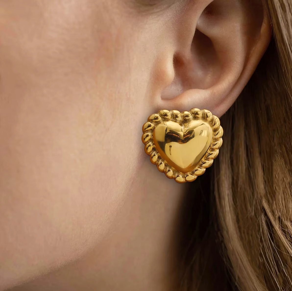 Hartjes stud oorbellen