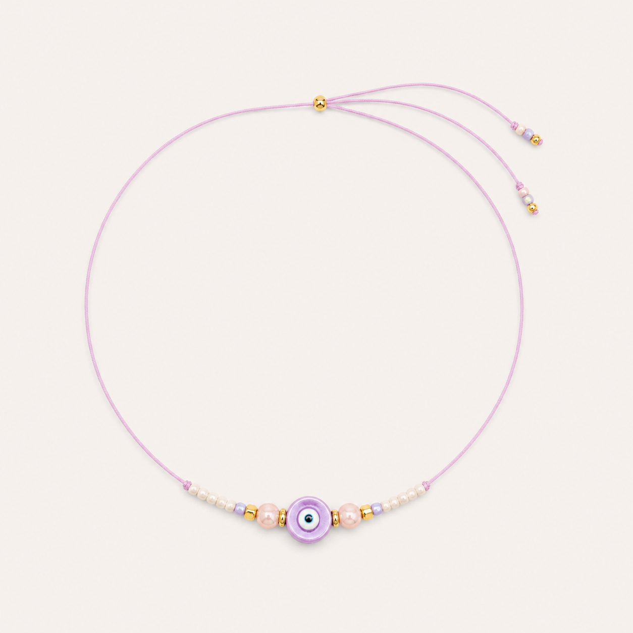 Big Eye Necklace – Blue Ceramic Bead, by Folie à Trois