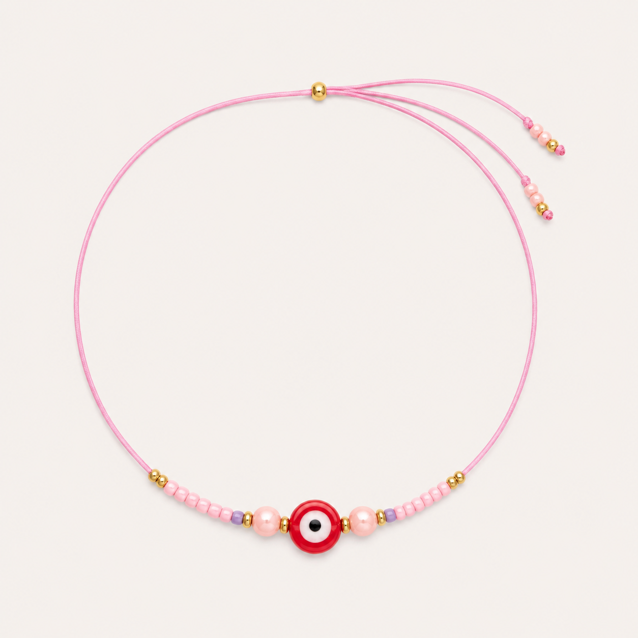 Big Eye Necklace – Red Ceramic Bead, by Folie à Trois