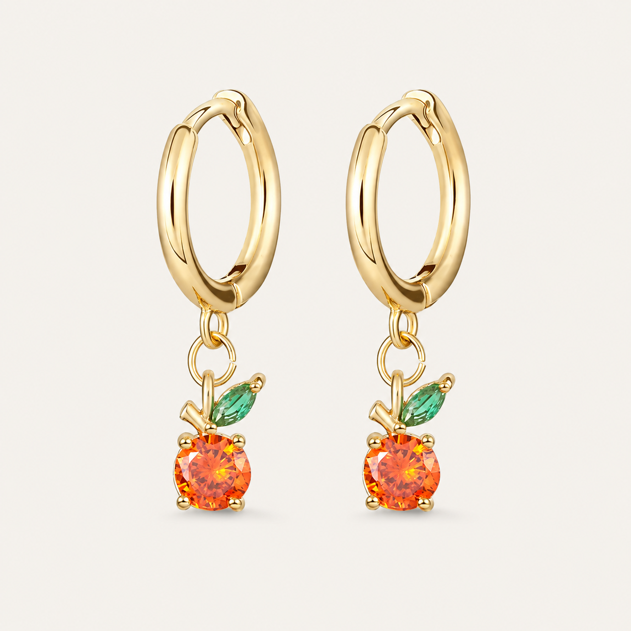 Fruit Hoop Earrings – Gold Pineapple Charm, by Folie à Trois