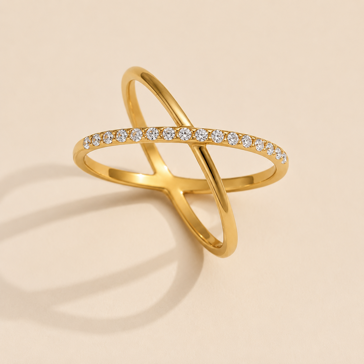 Kalimera Ring Gold & White – Stainless Steel by Folie à Trois