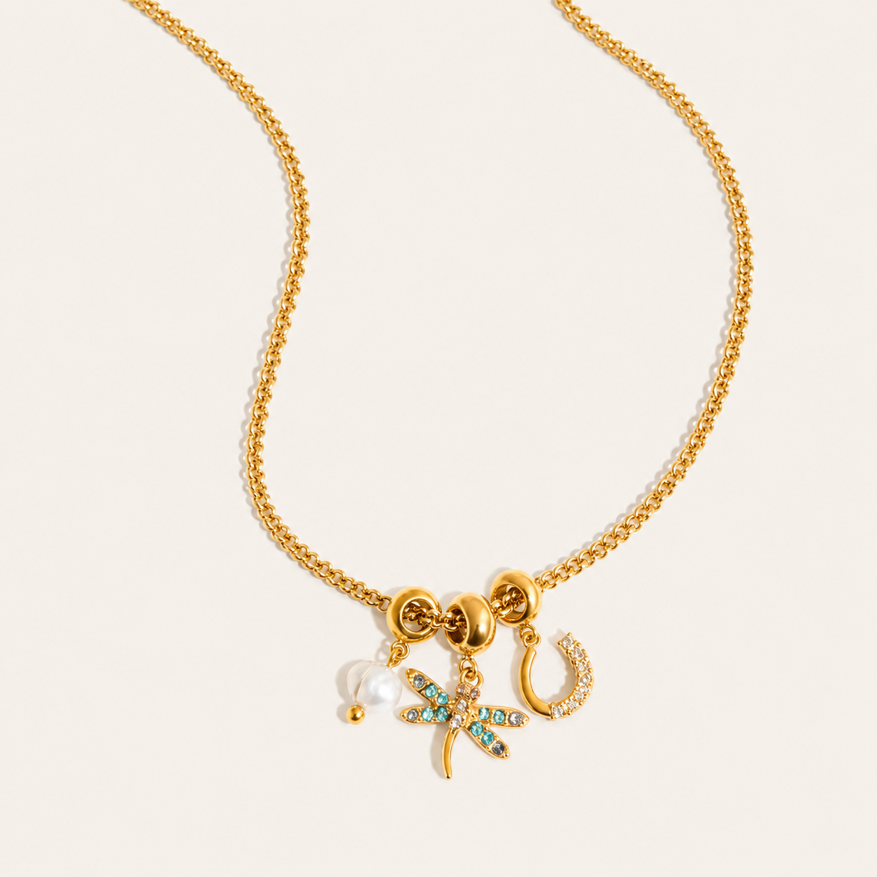 Dragonfly Necklace – Gold Stainless Steel by Folie à Trois
