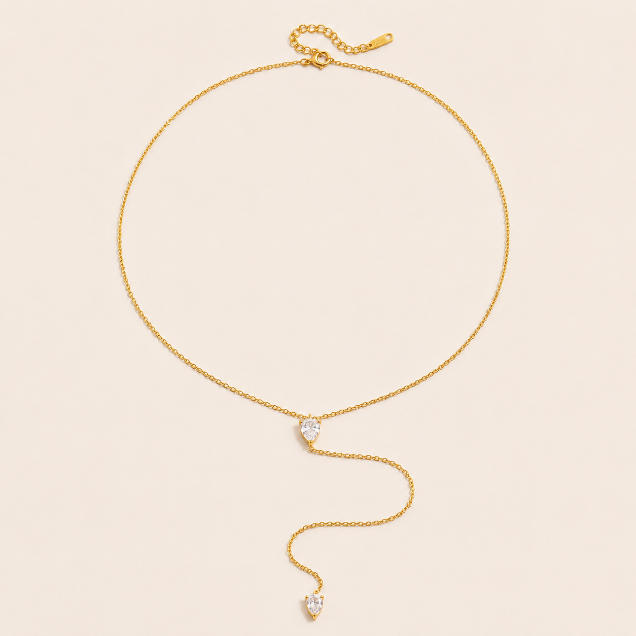 Lariat Y Necklace – Gold Stainless Steel by Folie à Trois