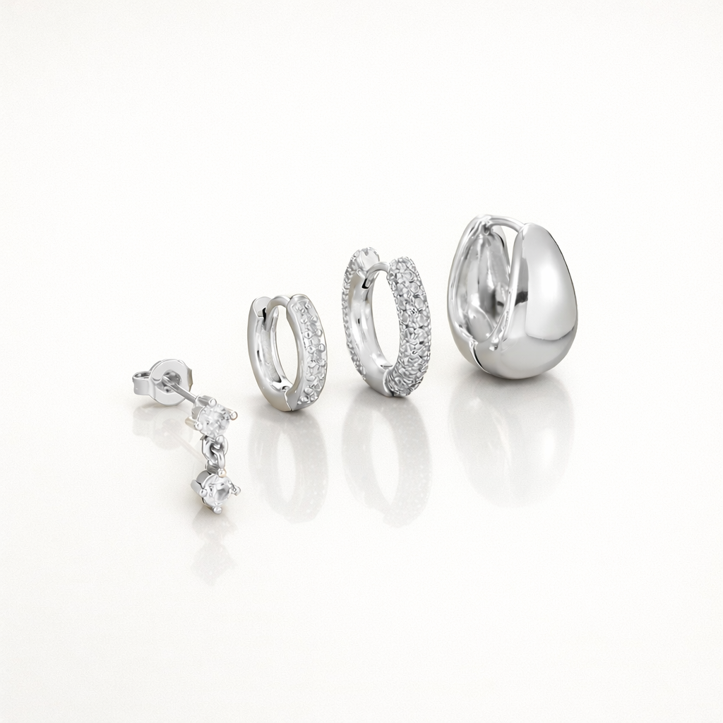 Roxy Set – Silver White Colorway, Stainless Steel
