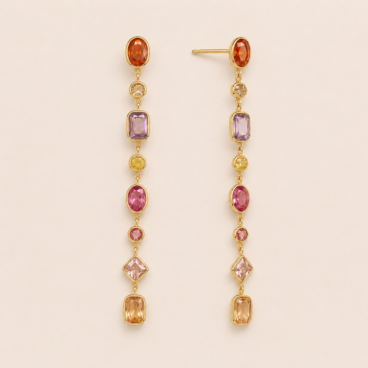 Brise Earrings Gold Multi Studs – Stainless Steel by Folie à Trois