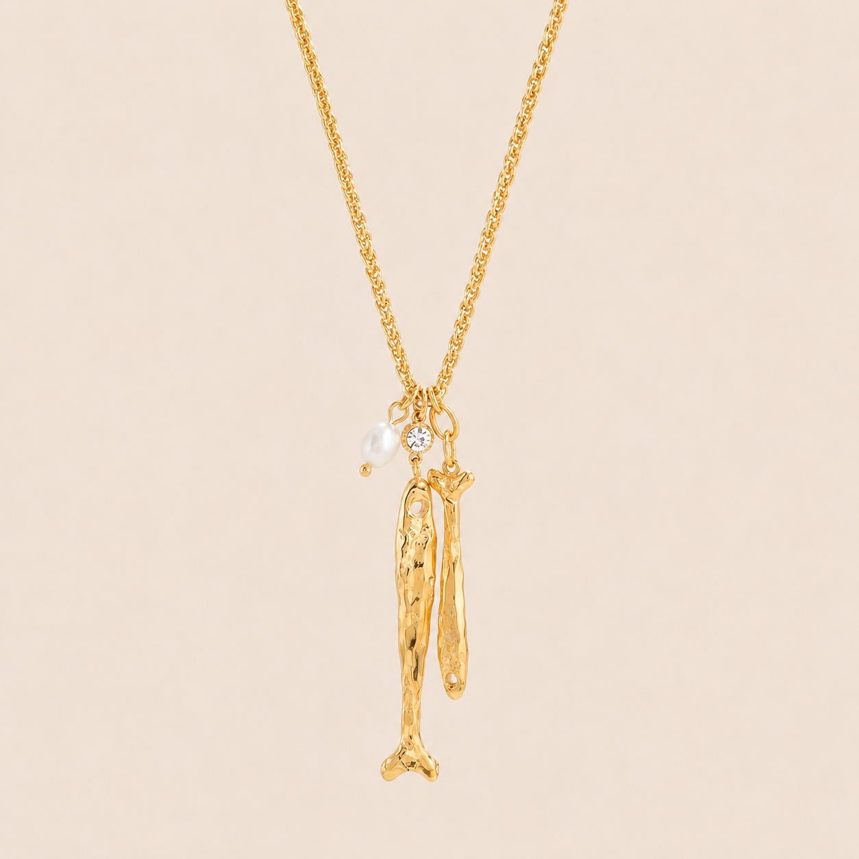 Naiade Necklace – Gold & White Stainless Steel by Folie à Trois