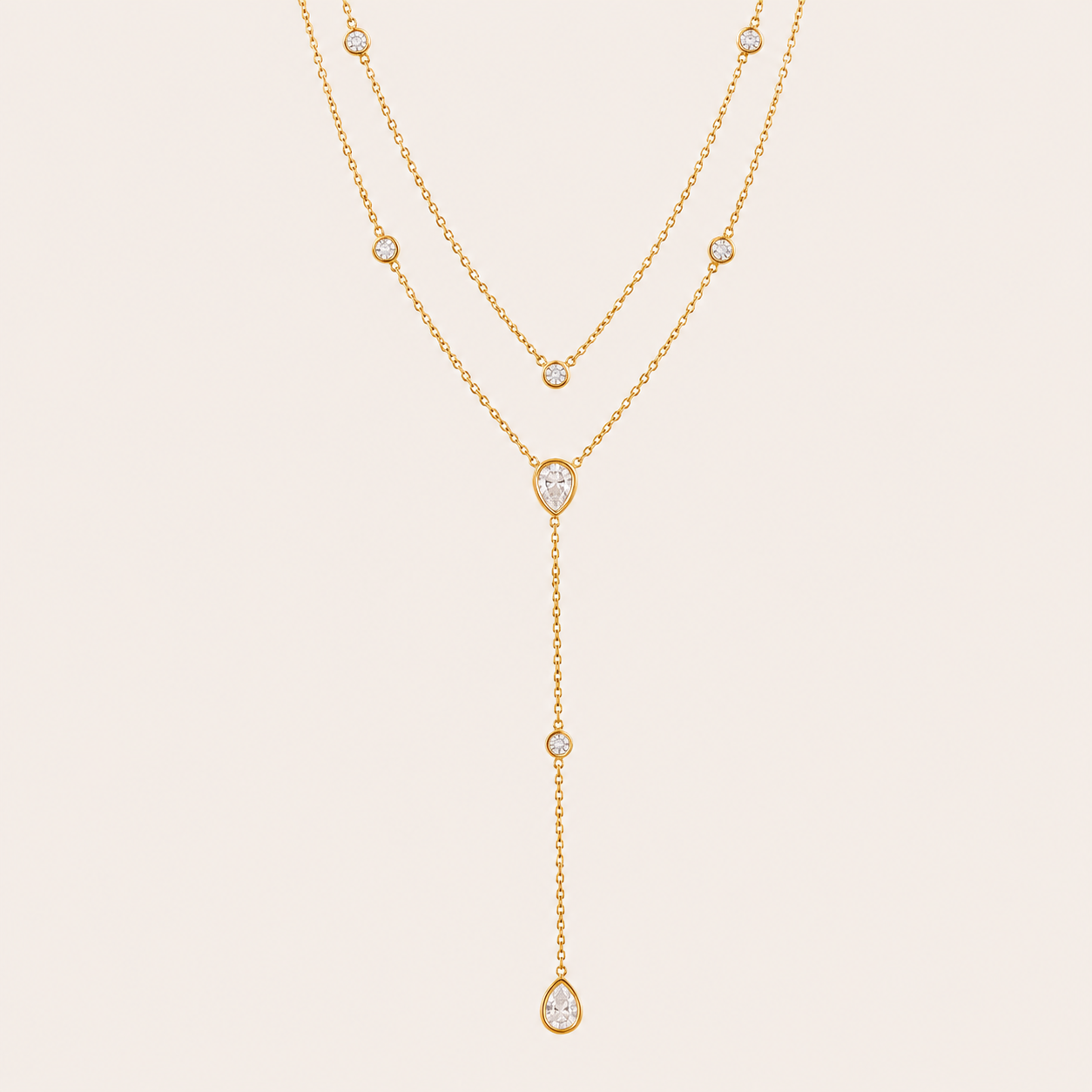Sienna Y Necklace – Gold Lariat Stainless Steel by Folie à Trois