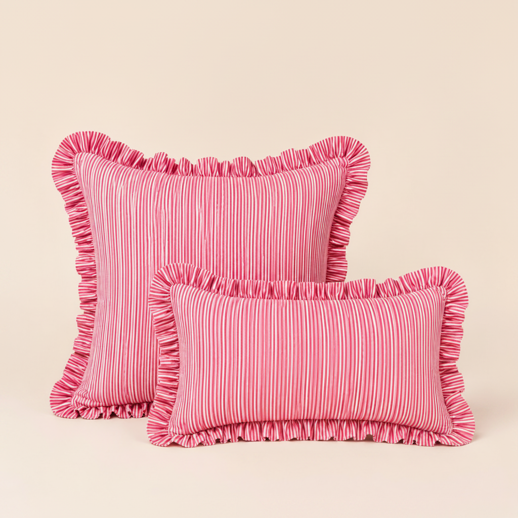 Coussin rectangulaire rose harmonieux