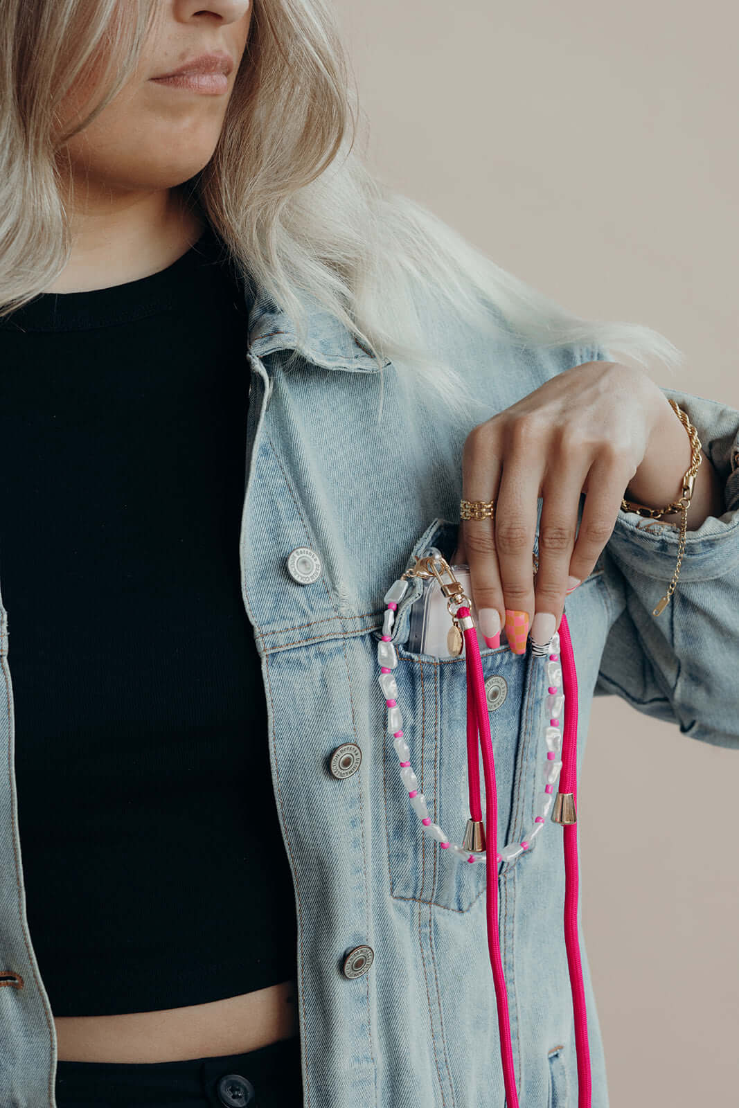 Colorful Phone Cord Folie à Trois