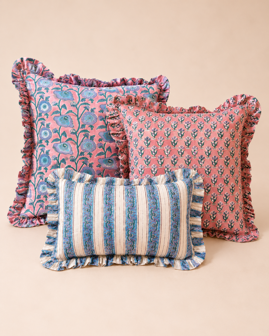 Coussin carré rose Taj