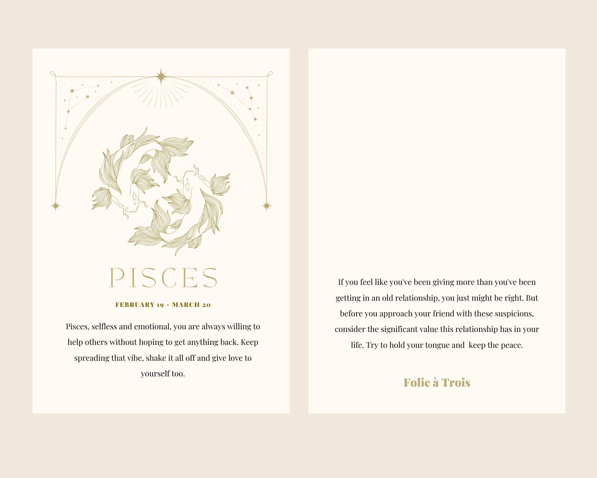 Zodiac BOUCLES D'OREILLES + COLLIER LOT Pisces 