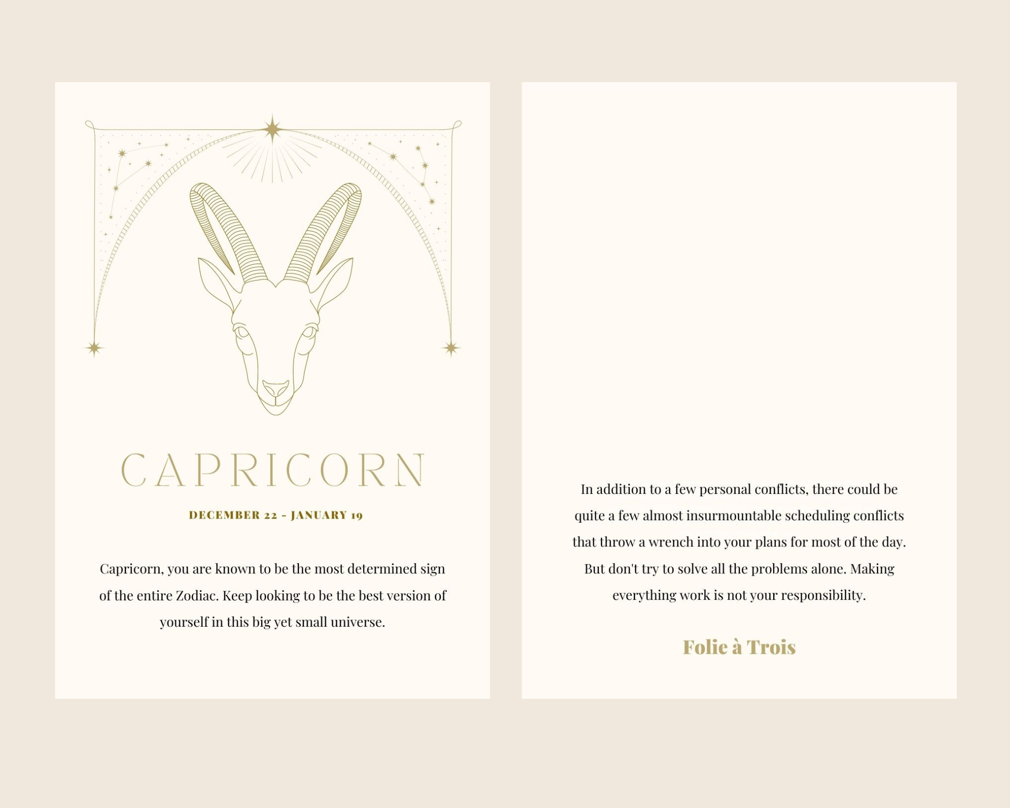 Zodiac BOUCLES D'OREILLES + COLLIER LOT Capricorn 