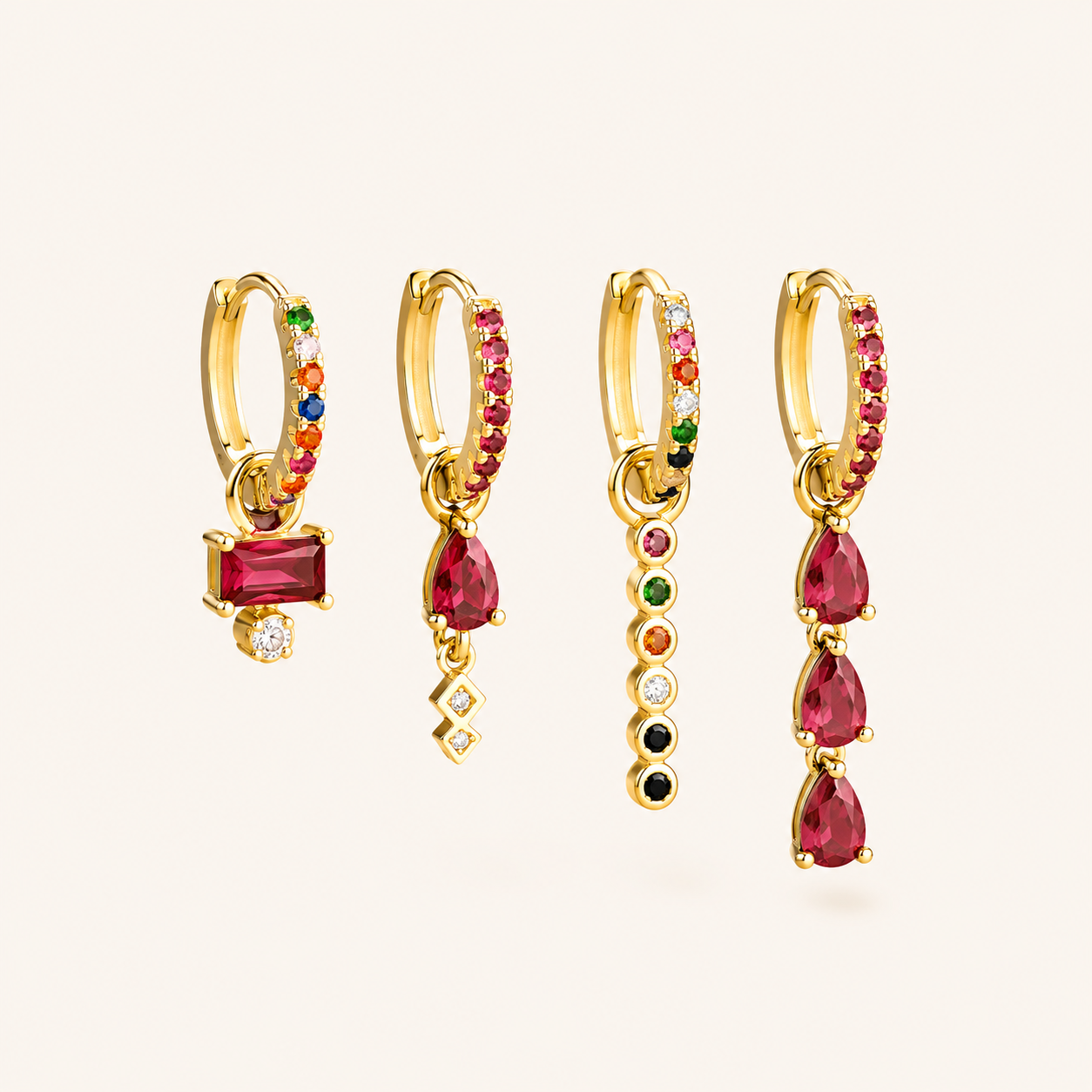 Harper Set – Gold Multi Earring Set, by Folie à Trois
