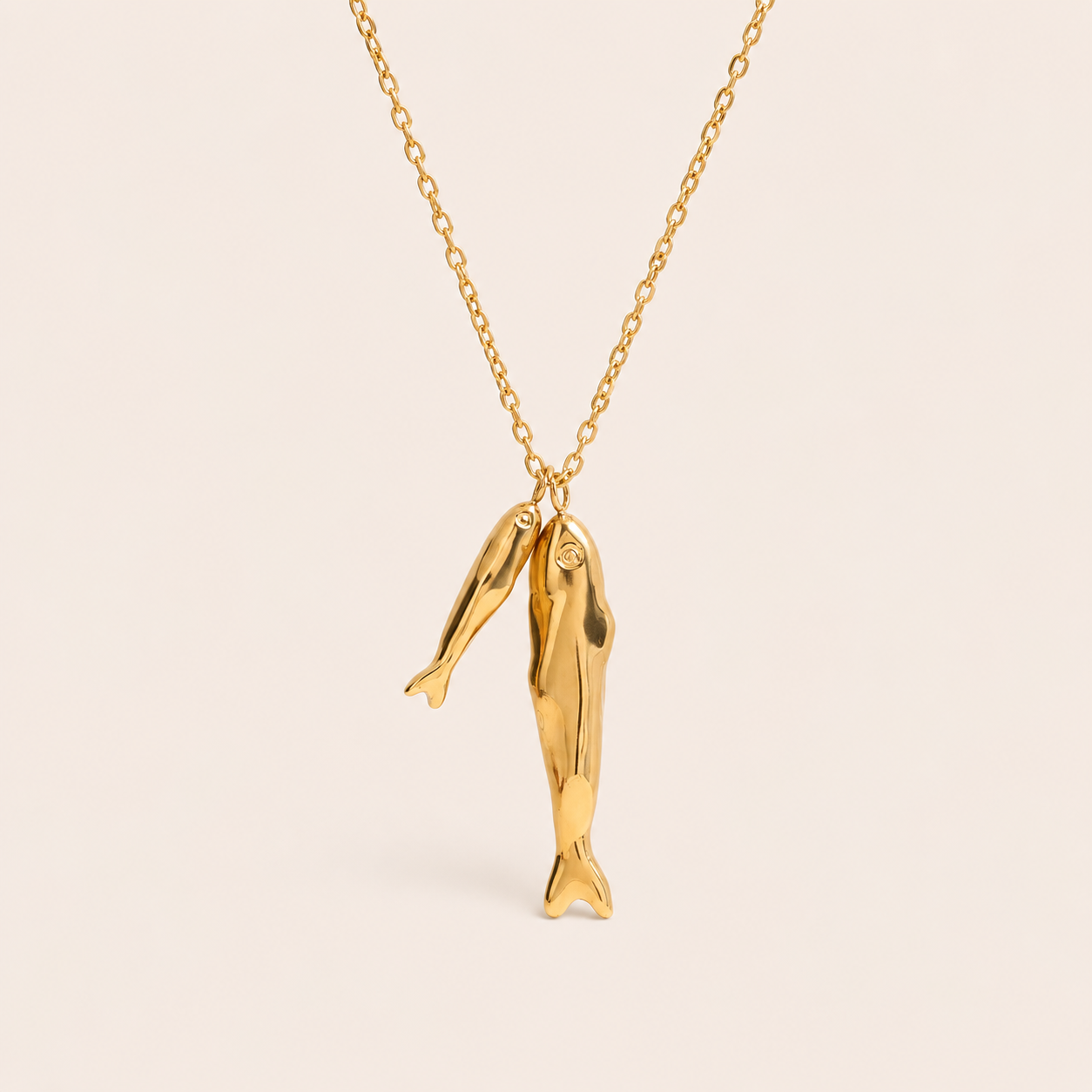 Sardina Necklace – Gold Fish Charm Stainless Steel by Folie à Trois