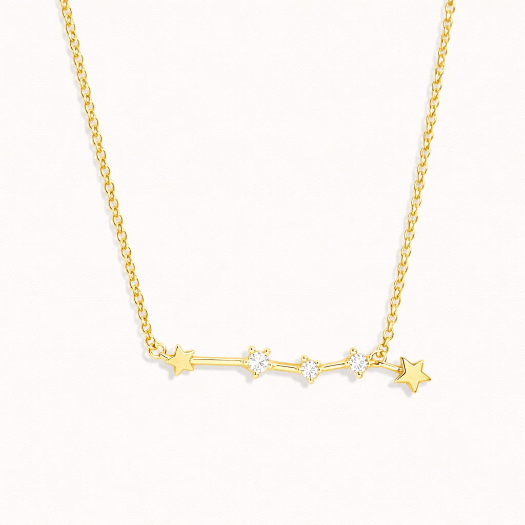 Zodiac NECKLACE with an Aries constellation pendant on a fine chain.