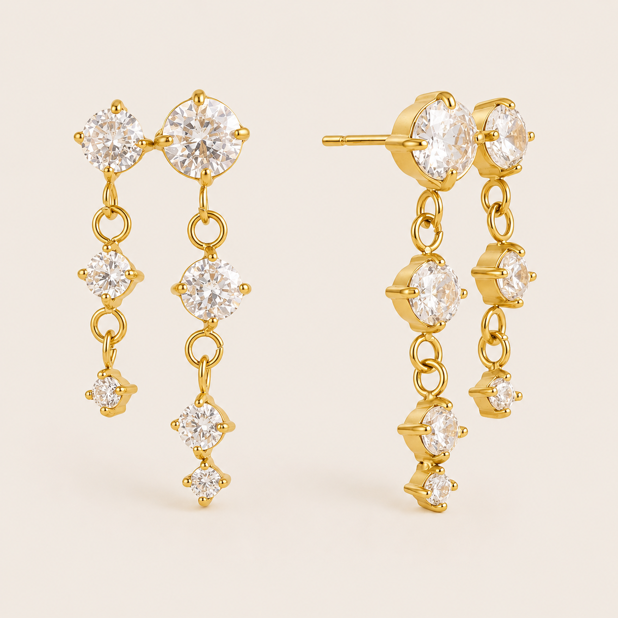 Andromeda Earrings – Gold White Stainless Steel by Folie à Trois