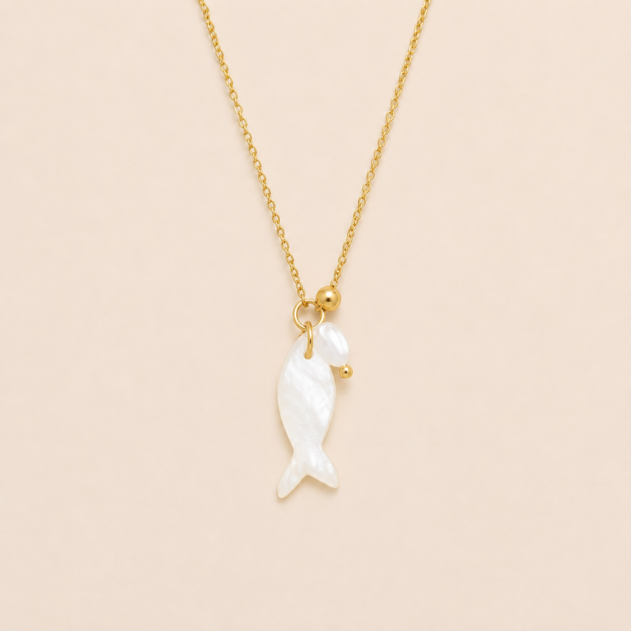 Dolce Necklace – Gold & White Stainless Steel by Folie à Trois