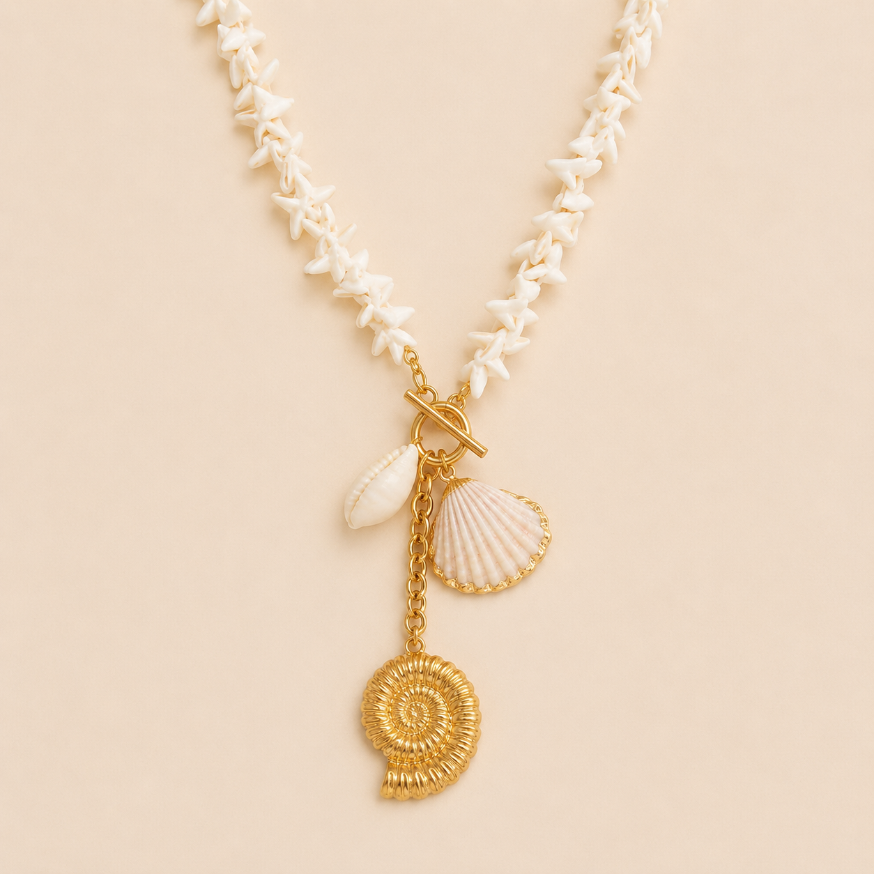 Estate Necklace – Gold & White Stainless Steel by Folie à Trois