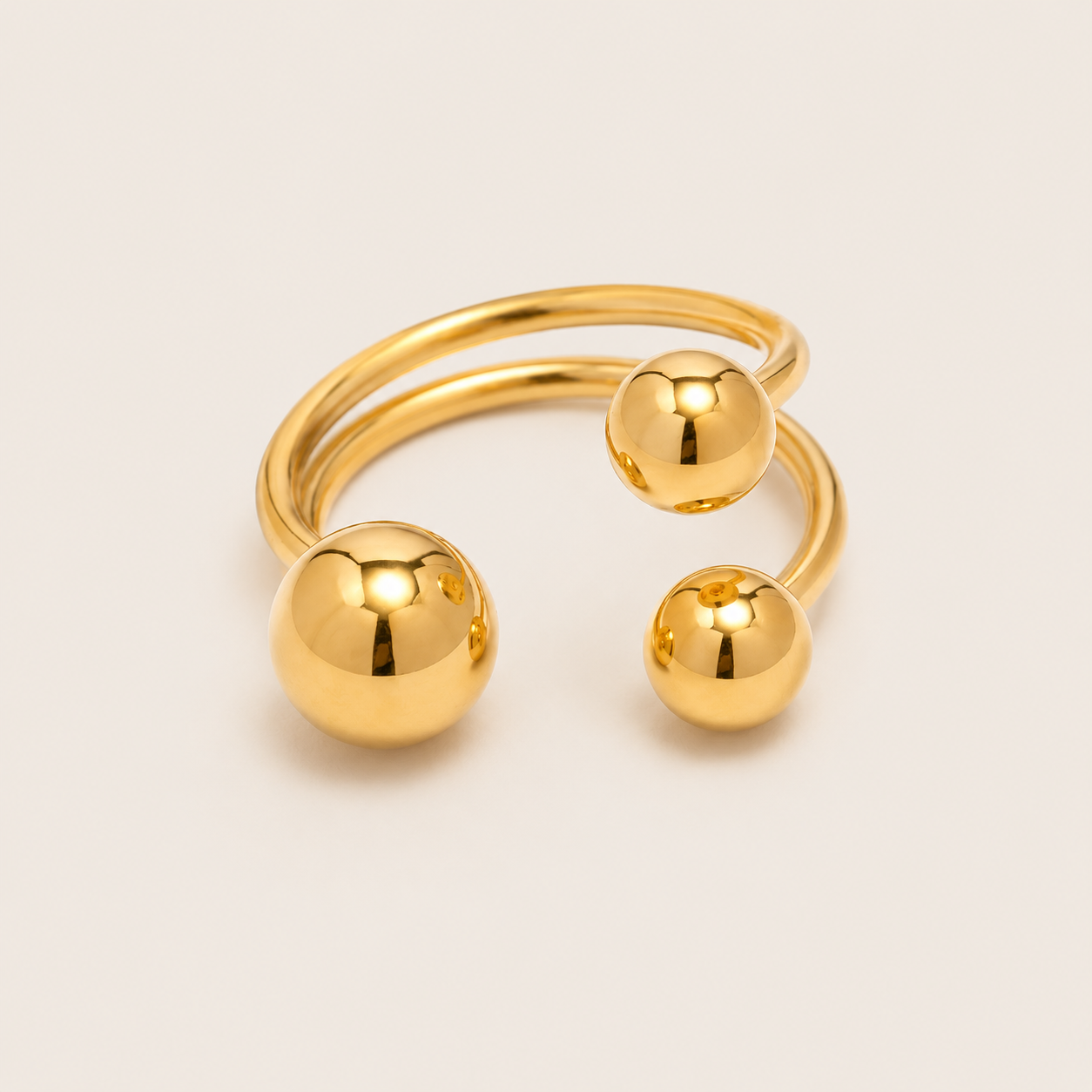 Ibiza Ring Gold Adjustable Band – Stainless Steel by Folie à Trois