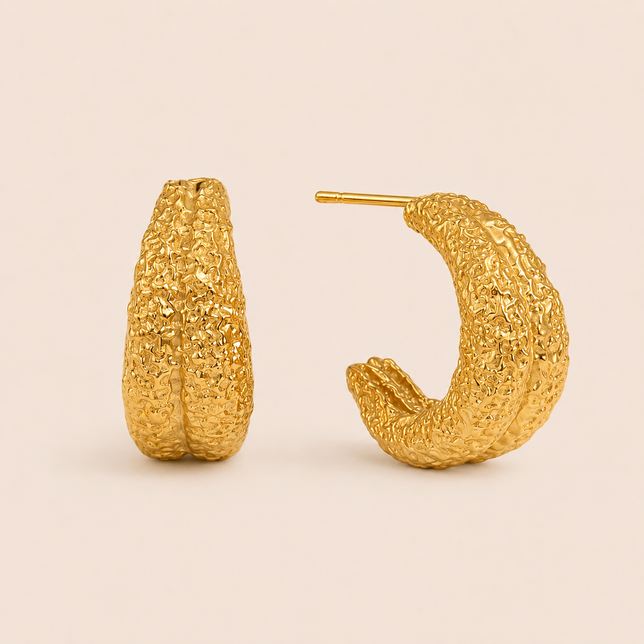 Nerja Bold Stud Earrings – Gold Stainless Steel by Folie à Trois