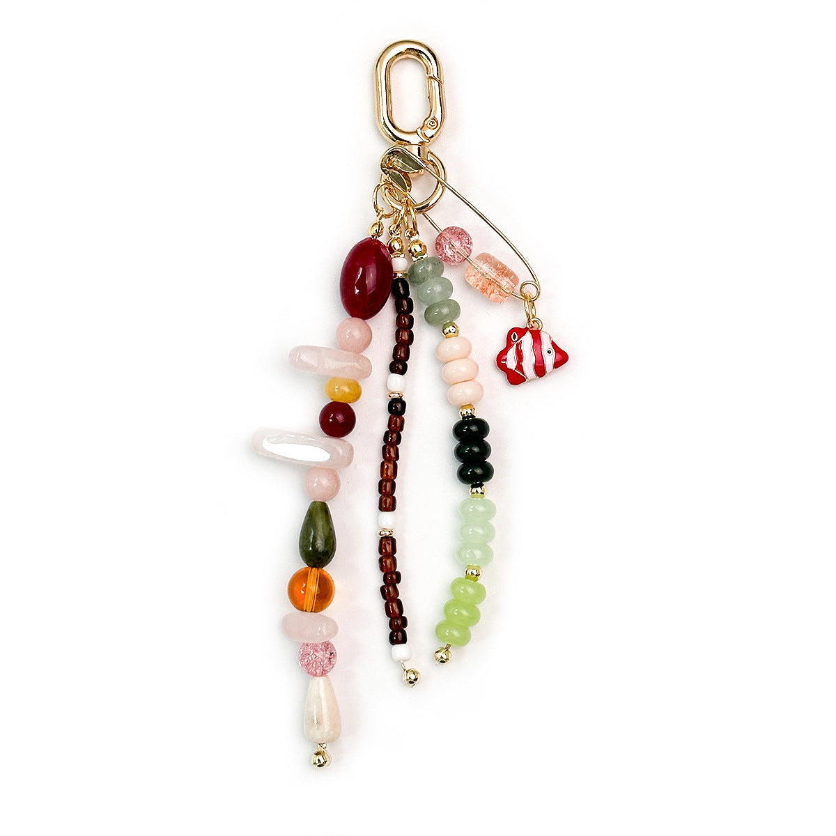 Tropez BAG CHARM Clownfish - multicolor beads with red clownfish charm