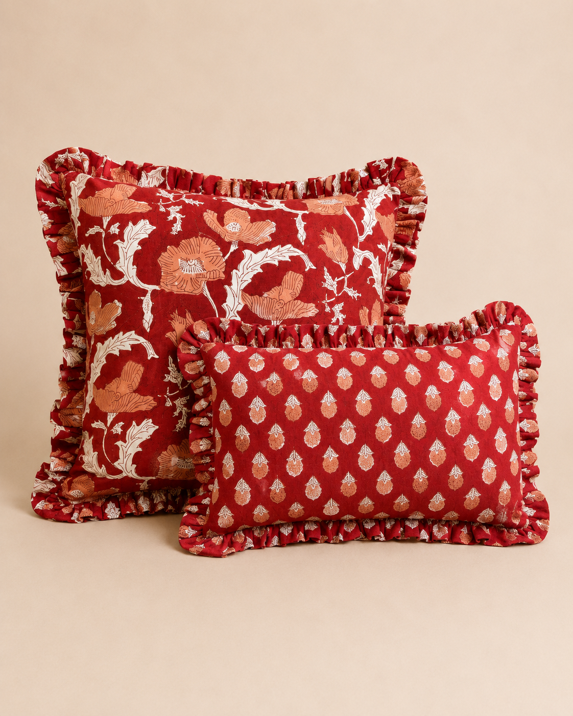 Poppy Flame Square CUSHION