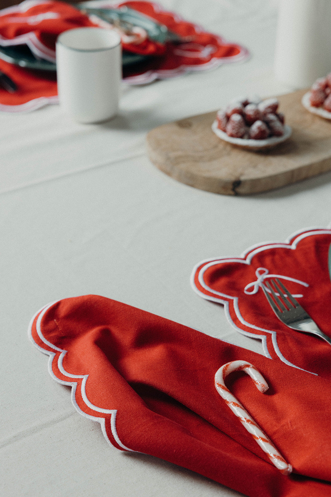 Rosie Scallop napkins with bow (set of 2)